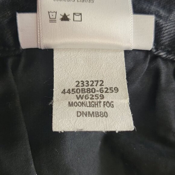 Paige 27 Hoxton Straight Leg Ankle Black Moonlight Fog Side Frayed Cropped Jeans - Picture 12 of 16